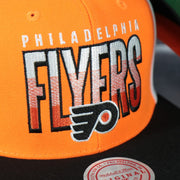 flyers logo on the Philadelphia Flyers NHL Billboard 2 Green bottom Tri-Tone | Orange/White/Black Snapback Hat