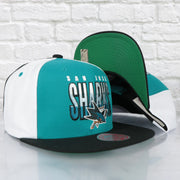 San Jose Sharks NHL Billboard 2 Green bottom Tri-Tone | Teal/White/Black Snapback Hat