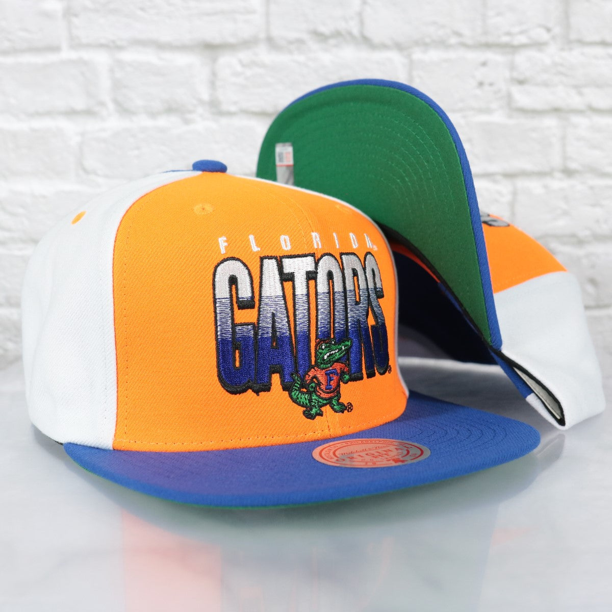 Florida Gators NCAA Billboard 2 Green bottom Tri-Tone | Orange/White/Royal Snapback Hat
