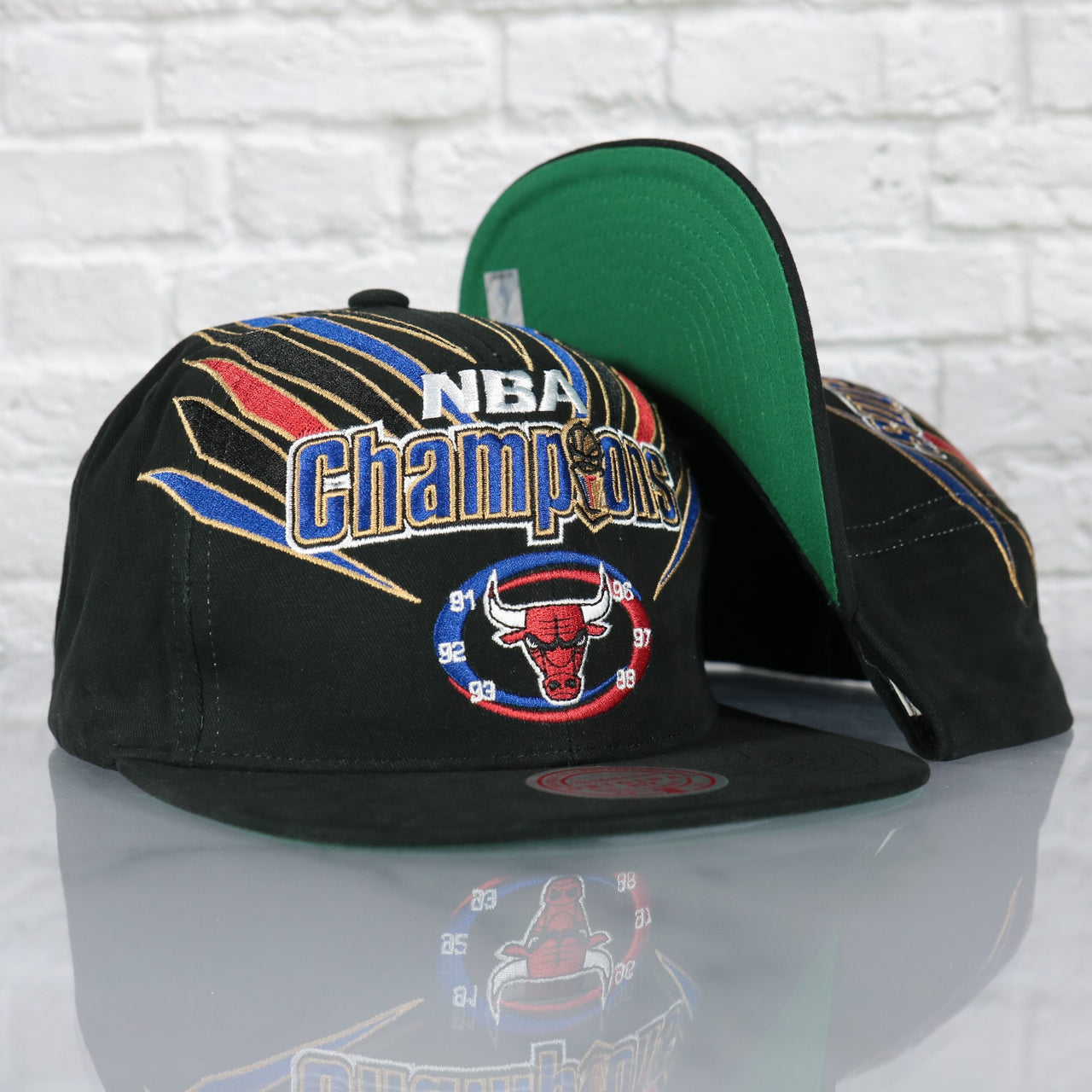 Chicago Bulls 1998 NBA World Champions Green Bottom | Black Snapback Hat