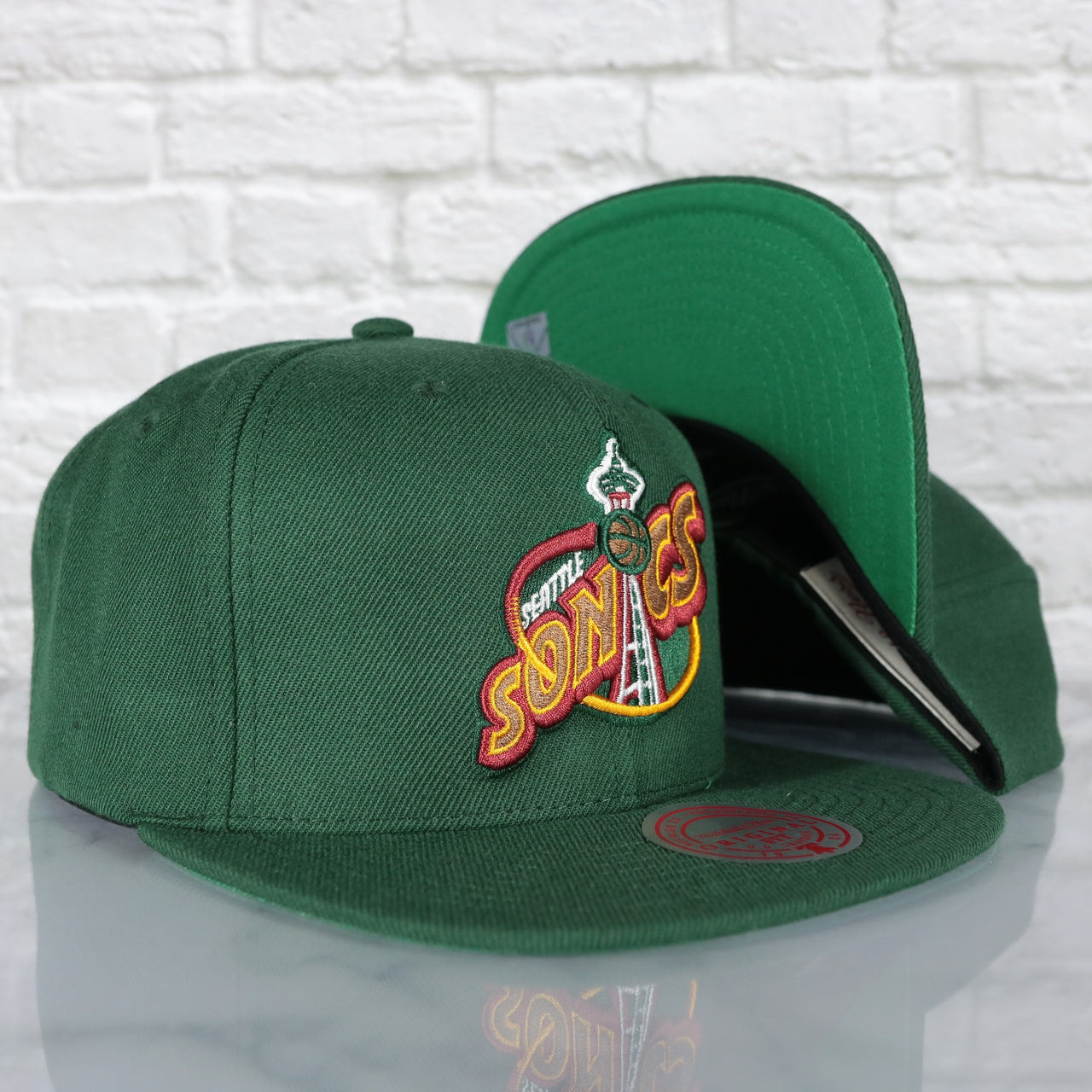 Seattle Supersonics Vintage Retro NBA Team Ground 2.0 Mitchell and Ness Snapback Hat | Green