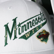 wild logo on the Minnesota Wild NHL All in Pro Green Bottom | White Snapback Hat