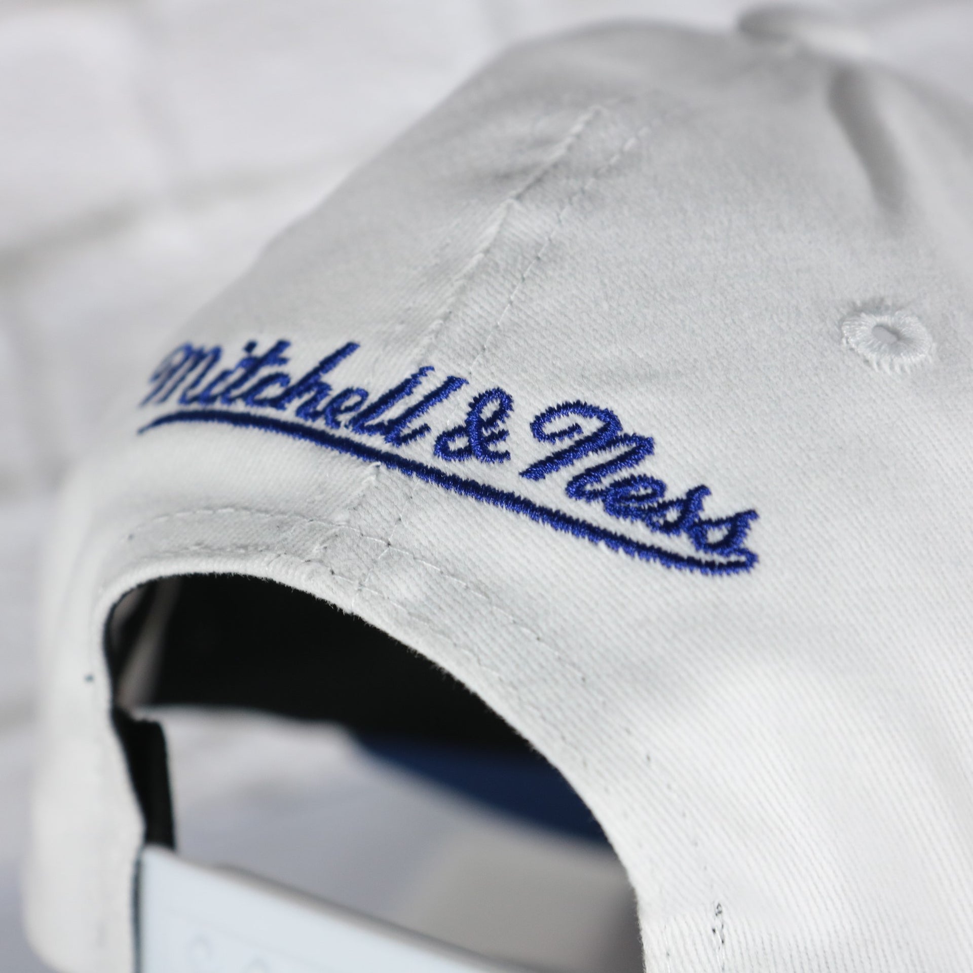 mitchell and ness logo on the Florida Gators NCAA All in Pro Blue Bottom | White Snapback Hat