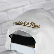 mitchell and ness logo on the Anaheim Ducks NHL All in Pro Sand Bottom | White Snapback Hat