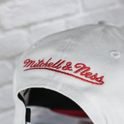 mitchell and ness  logo on the New Jersey Devils NHL All in Pro Red Bottom | White Snapback Hat