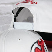 white adjustable snap on the New Jersey Devils NHL All in Pro Red Bottom | White Snapback Hat