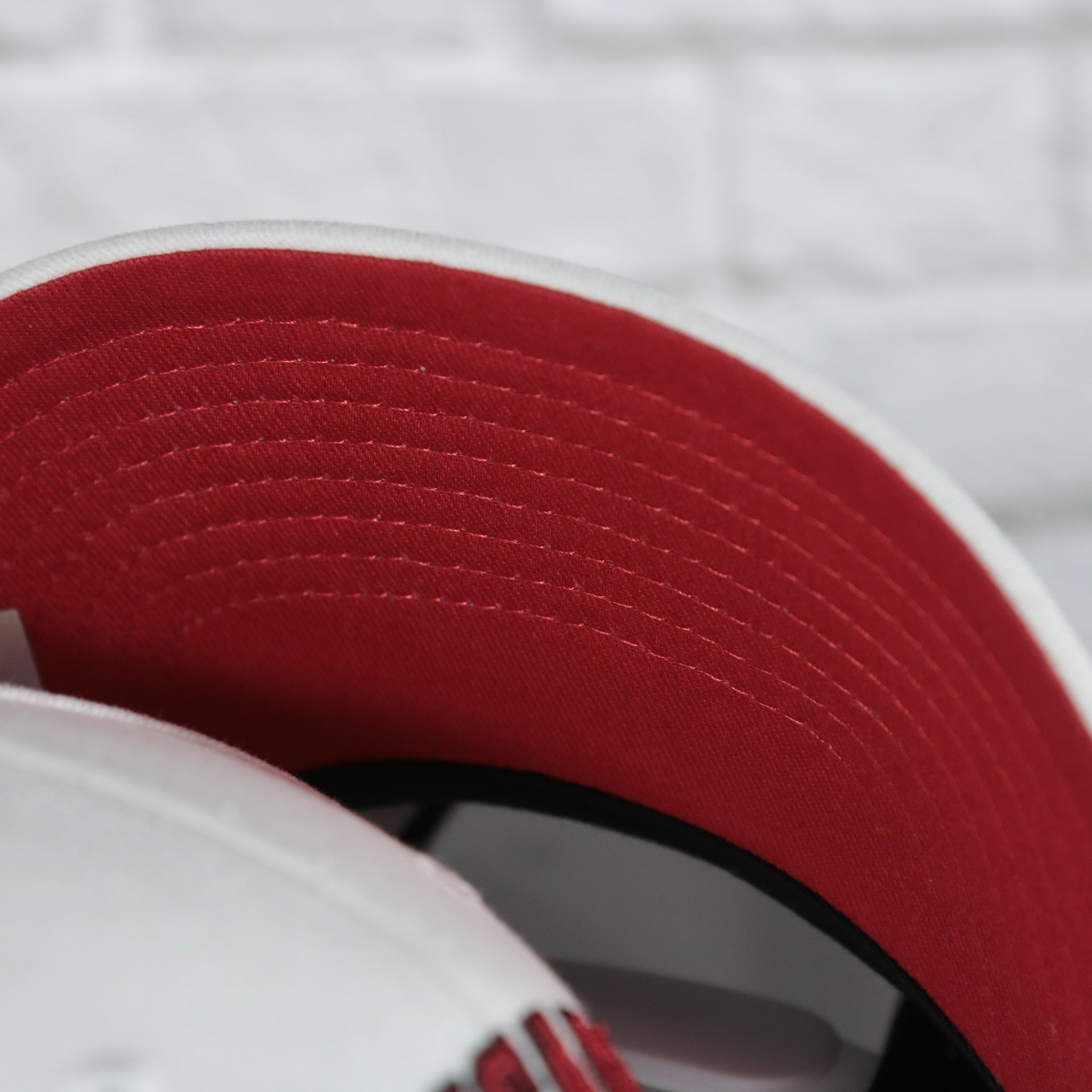 red under visor on the Chicago Bulls NBA Hardwood Classics All in Pro Red Bottom | White Snapback Hat
