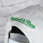 mitchell and ness logo on the Milwaukee Bucks NBA Hardwood Classics All in Pro Green Bottom | White Snapback Hat