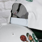 white adjustable snap on the Boston Celtics NBA Hardwood Classics All in Pro Green Bottom | White Snapback Hat