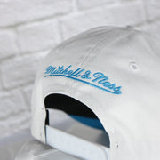 mitchell and ness logo on the Utah Jazz NBA Hardwood Classics All in Pro Blue Bottom | White Snapback Hat