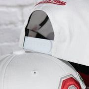 white adjustable snap on the Ohio State Buckeyes NCAA All in Pro Red Bottom | White Snapback Hat