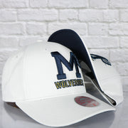 Michigan Wolverines NCAA All in Pro Navy Bottom | White Snapback Hat