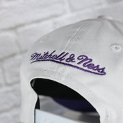 mitchell and ness logo on the Louisiana State University Tigers NCAA All in Pro Purple Bottom | White Snapback Hat