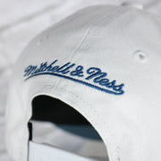 mitchell and ness logo on the Colorado Avalanche NHL All in Pro Vintage Blue Bottom | White Snapback Hat