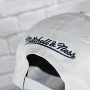 mitchell and ness logo on the Florida Panthers NHL All in Pro Navy Bottom | White Snapback Hat