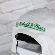 mitchell and ness logo on the Dallas Stars NHL All in Pro Green Bottom | White Snapback Hat