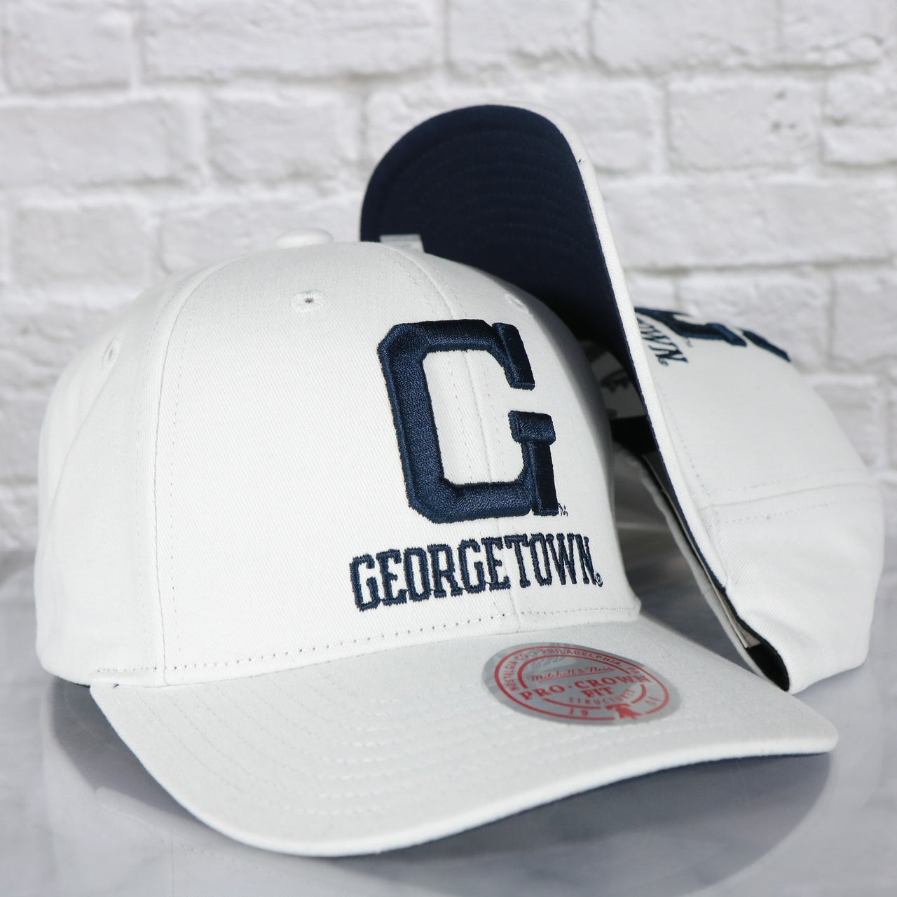 Georgetown Hoyas NCAA All in Pro Navy Bottom | White Snapback Hat