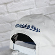mitchell and ness logo on the Toronto Maple Leafs NHL All in Pro Blue Bottom | White Snapback Hat