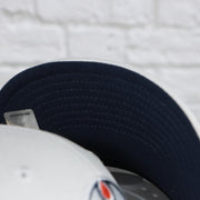 navy under visor on the Edmonton Oilers NHL All in Pro Navy Bottom | White Snapback Hat