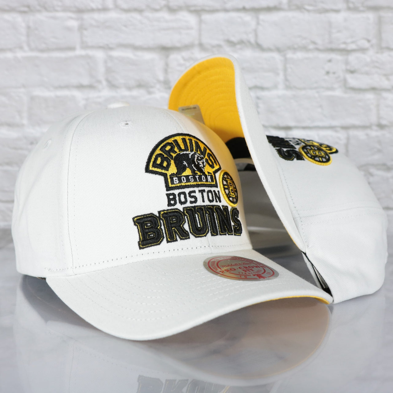 Boston Bruins NHL All in Pro Yellow Bottom | White Snapback Hat