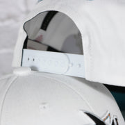 white adjustable snap on the San Jose Sharks NHL All in Pro Teal Bottom | White Snapback Hat