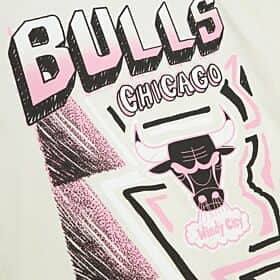 Chicago Bulls Hardwood Classics Sidewalk Sketch | Off-White T-shirt