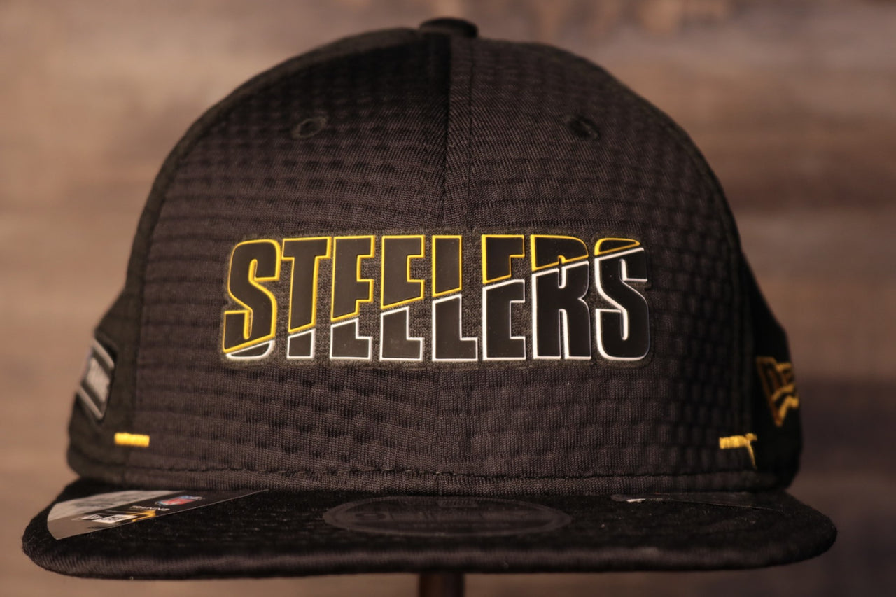 STEELERS SNAPBACK HAT | PITTSBURGH STEELERS SNAP CAP | STEELERS 2020 DRAFT HAT  | BLACK | OSFM | LOGO OUTLINE