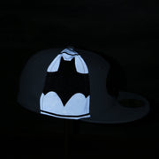 the reflective panel shines when you put light on it Batman Grey Bottom Fitted Cap | Batman Superhero Gray Bottom Fitted Hat