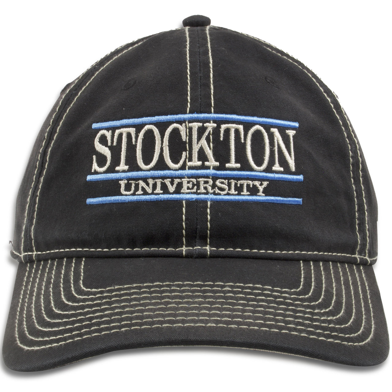 TO THE GAME | DAD HAT | STOCKTON UNIVERSITY | SCRIPT TEXT WITH BLUE LINES | BLACK