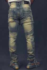 COPPER RIVET | 113001 | ALL SEASON RUNNING JEANS SLIM FIT | YELLOW HAZE DARK BLUE |