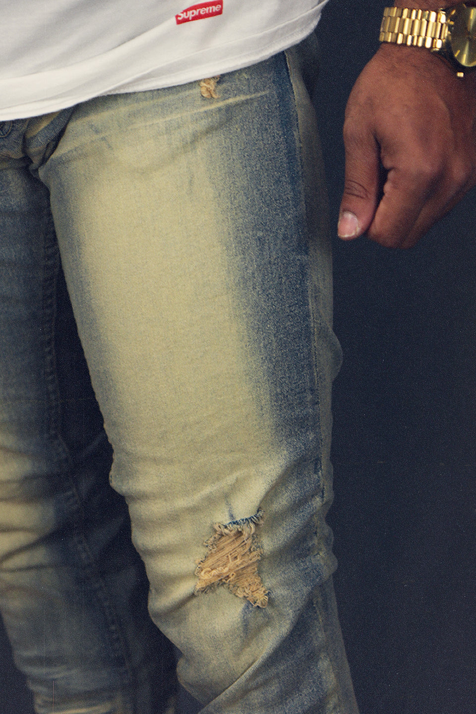 COPPER RIVET | 113001 | ALL SEASON RUNNING JEANS SLIM FIT | YELLOW HAZE DARK BLUE |