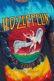logo shot on the Led Zeppelin Tie-Dye Vintage Rock Band Concert Retro U.S. Tour 1975 Icarus T-Shirt