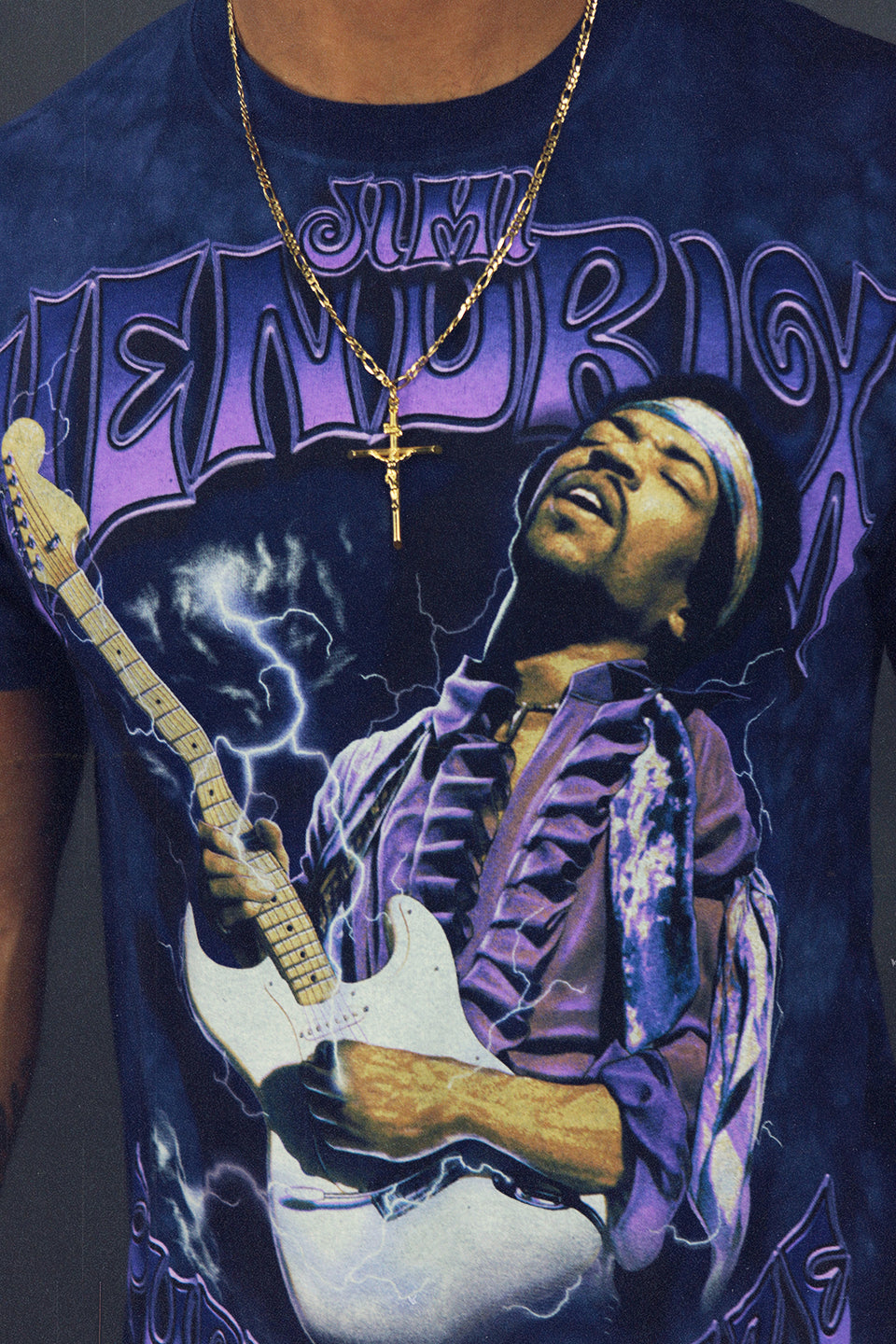 Jimi Hendrix Tie-Dye Vintage Rock Band Concert Retro Purple Haze Purple T-Shirt