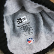 The Lining on the Philadelphia Eagles Salute To Service On Field Cuffed Winter Beanie | Black Winter Beanie