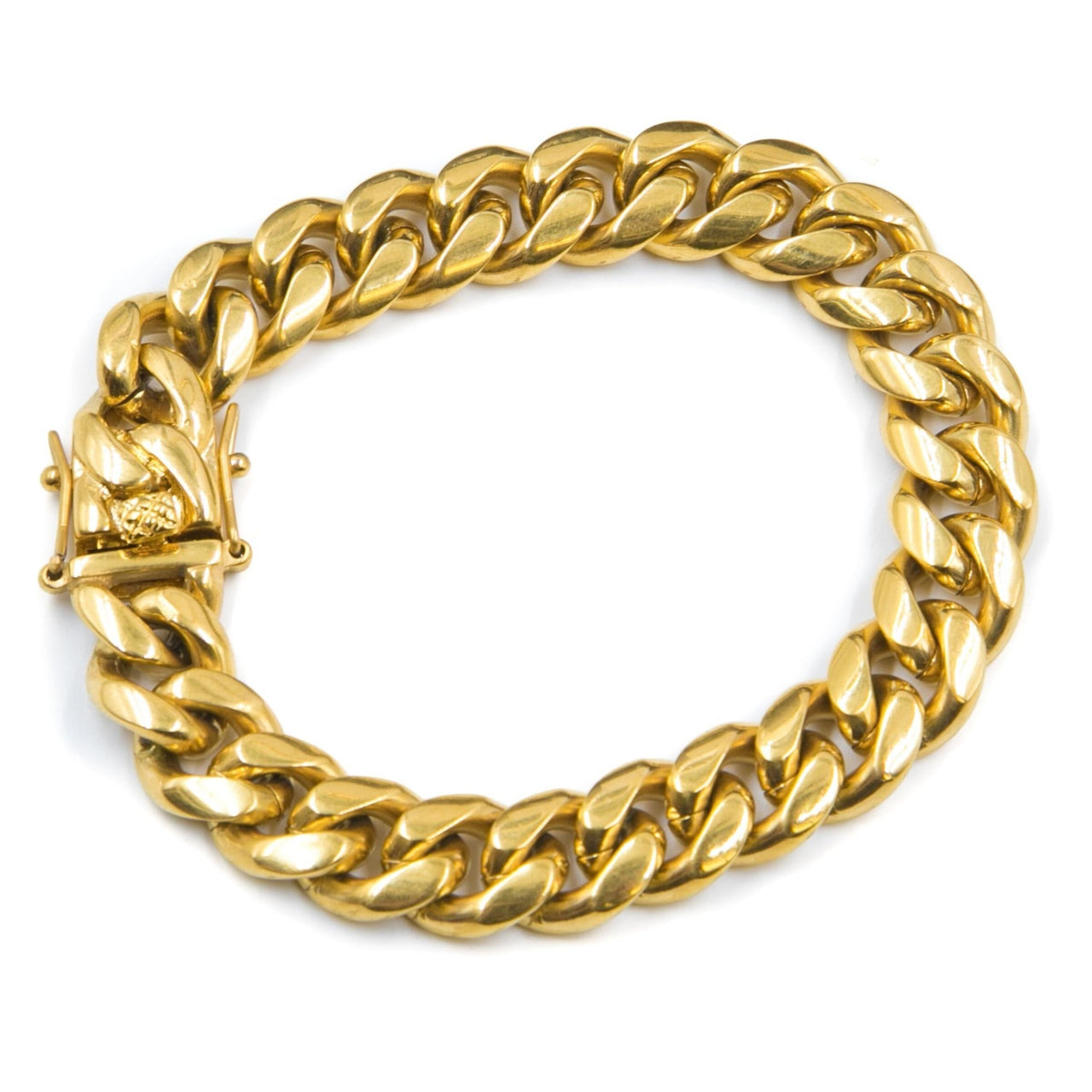 Miami Cuban 18K Gold Plated 12mm Golden Gilt Bracelet