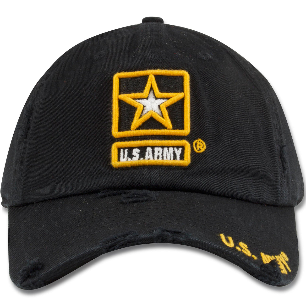 US Army Black Distressed Dad Hat