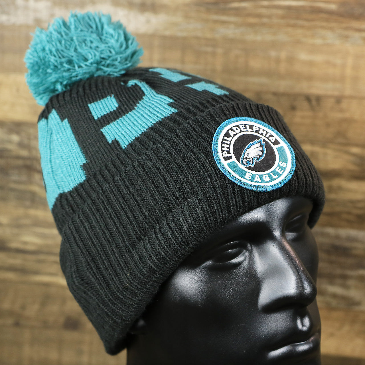 The Philadelphia Eagles Sideline On Field Pom Pom Winter Beanie | Black Winter Beanie