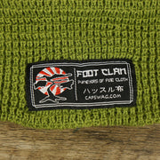 The Army Green Fisherman Knit Cuffed Beanie Foot Clan Tag