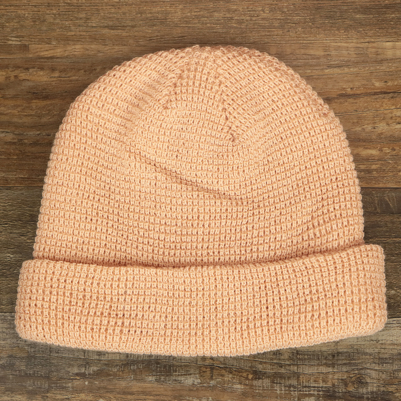 The front of the Dusty Pink Fisherman Knit Cuffed Beanie