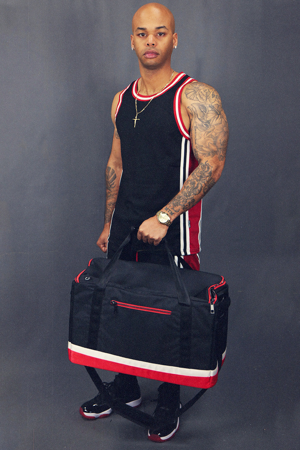 Men's Hooper Basketball Workout Black Chicago Mesh Retro Shorts bag view