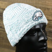 The Women’s Philadelphia Eagles On Field Cuffed Winter Beanie | White And Teal Winter Beanie