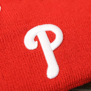The Phillies Logo on the Philadelphia Phillies "City Transit" 59Fifty Fitted Matching All Over Side Patch Beanie