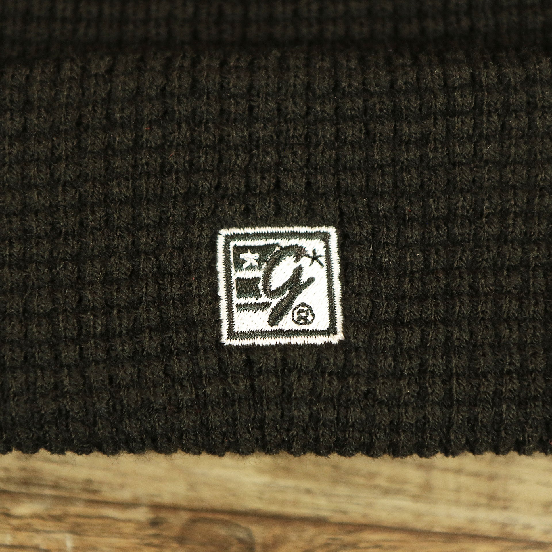 The To The Game Logo on the Ocean City New Jersey Leather OC Logo Waffle Knit Cuffed Beanie