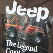 jeep laredo graphic on the Jeep Laredo Seal Brown Vintage Graphic Hoodie | Jack & Jones Jeep Pullover Hoodie