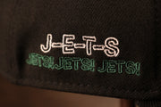 The slogan is green and white Jets 2020 NFL Draft Flexfit | New York Jets 2020 NFL Draft Black Stretch Fit