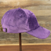 The wearer's right on the Velour Blank Concord Grape Baseball Hat | Purple Dad Hat