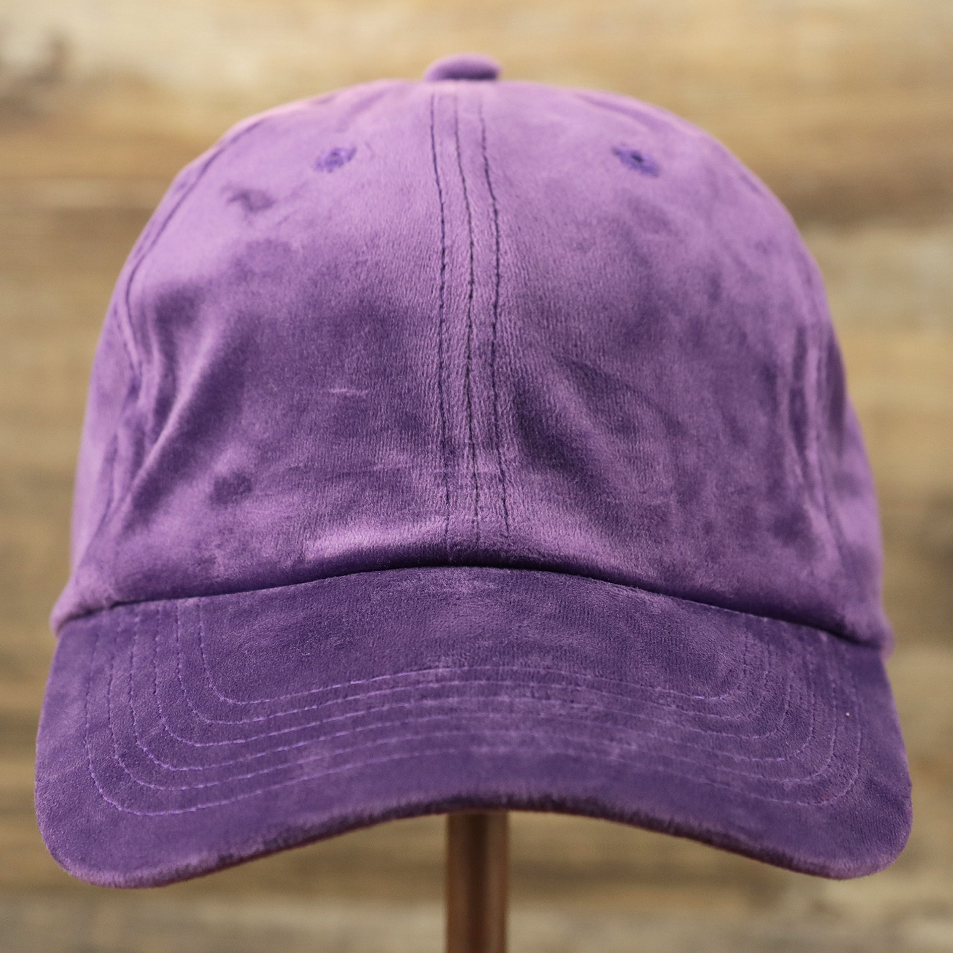 The front of the Velour Blank Concord Grape Baseball Hat | Purple Dad Hat