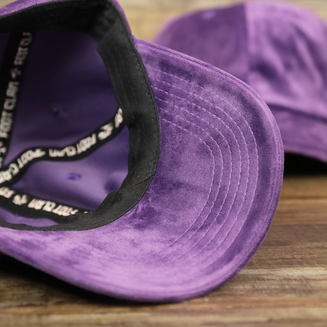 The undervisor on the Velour Blank Concord Grape Baseball Hat | Purple Dad Hat