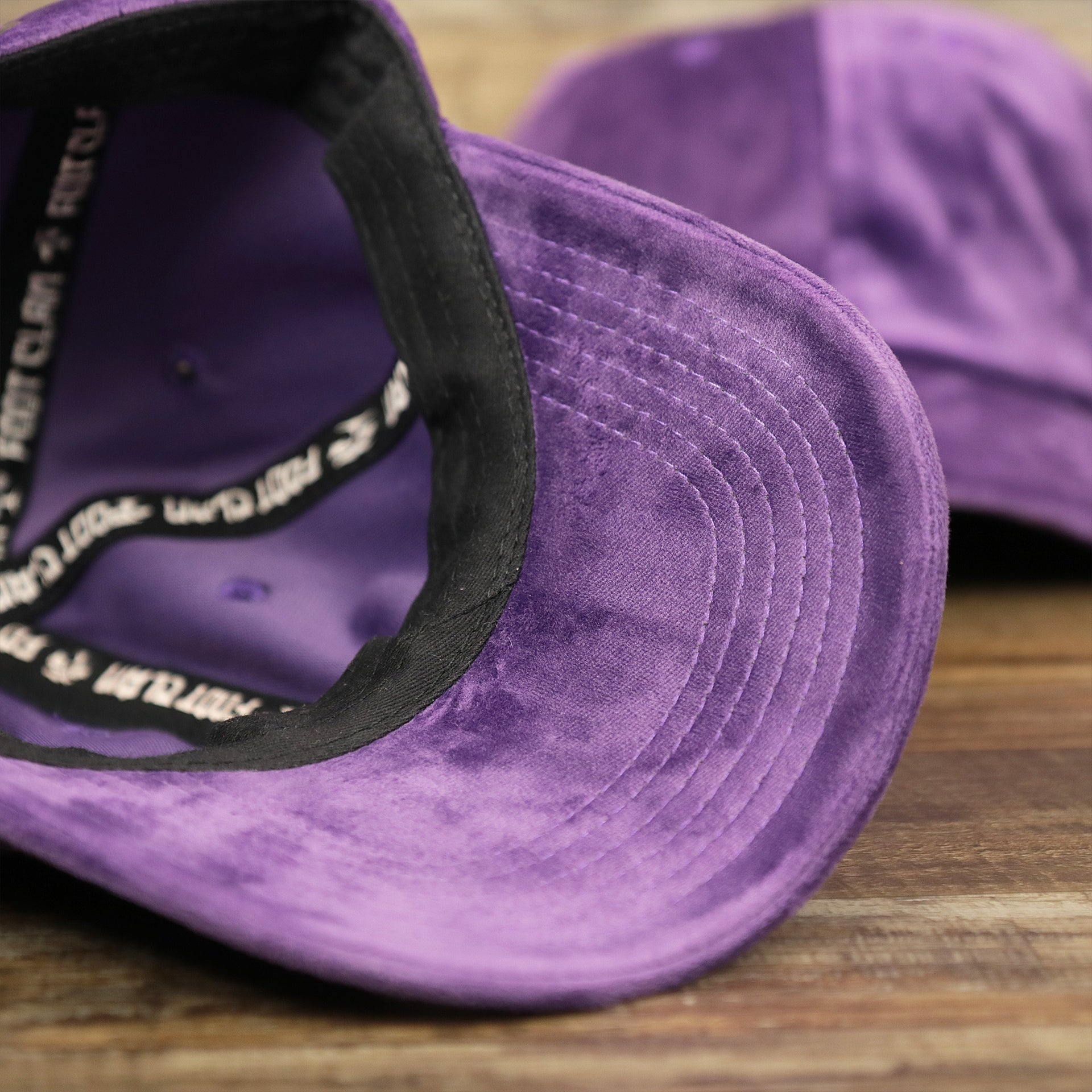 The undervisor on the Velour Blank Concord Grape Baseball Hat | Purple Dad Hat