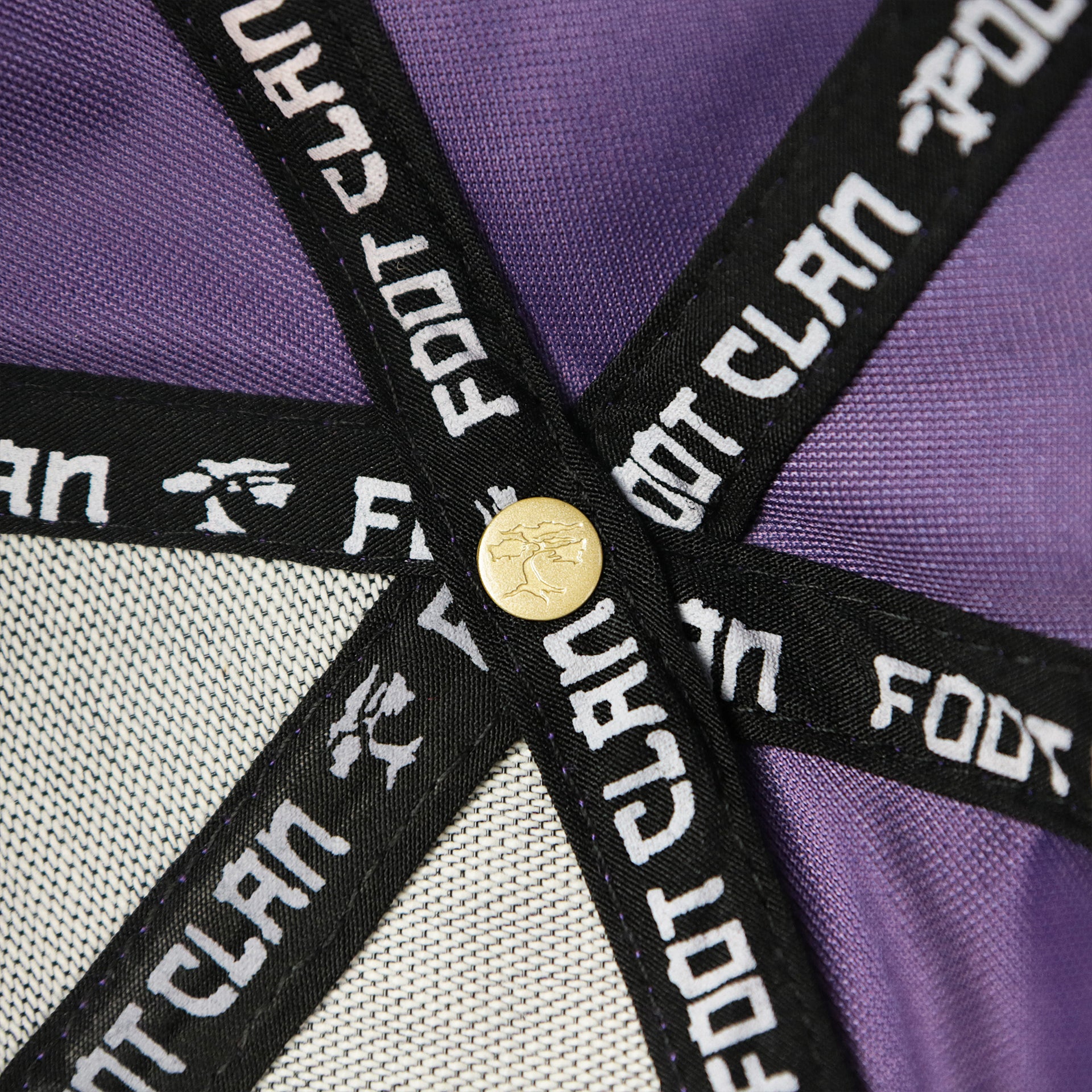 The Bonsai Tree Engraved Button on the Velour Blank Concord Grape Snapback Cap | Purple Snap Cap